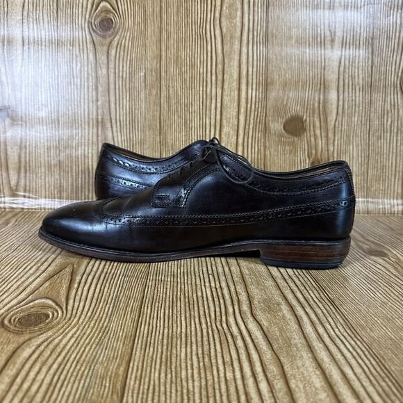 Allen Edmonds Larchmont Brown Leather Longwing Wingtip‎ Derby Shoes Men\'s 11 3E main image 8